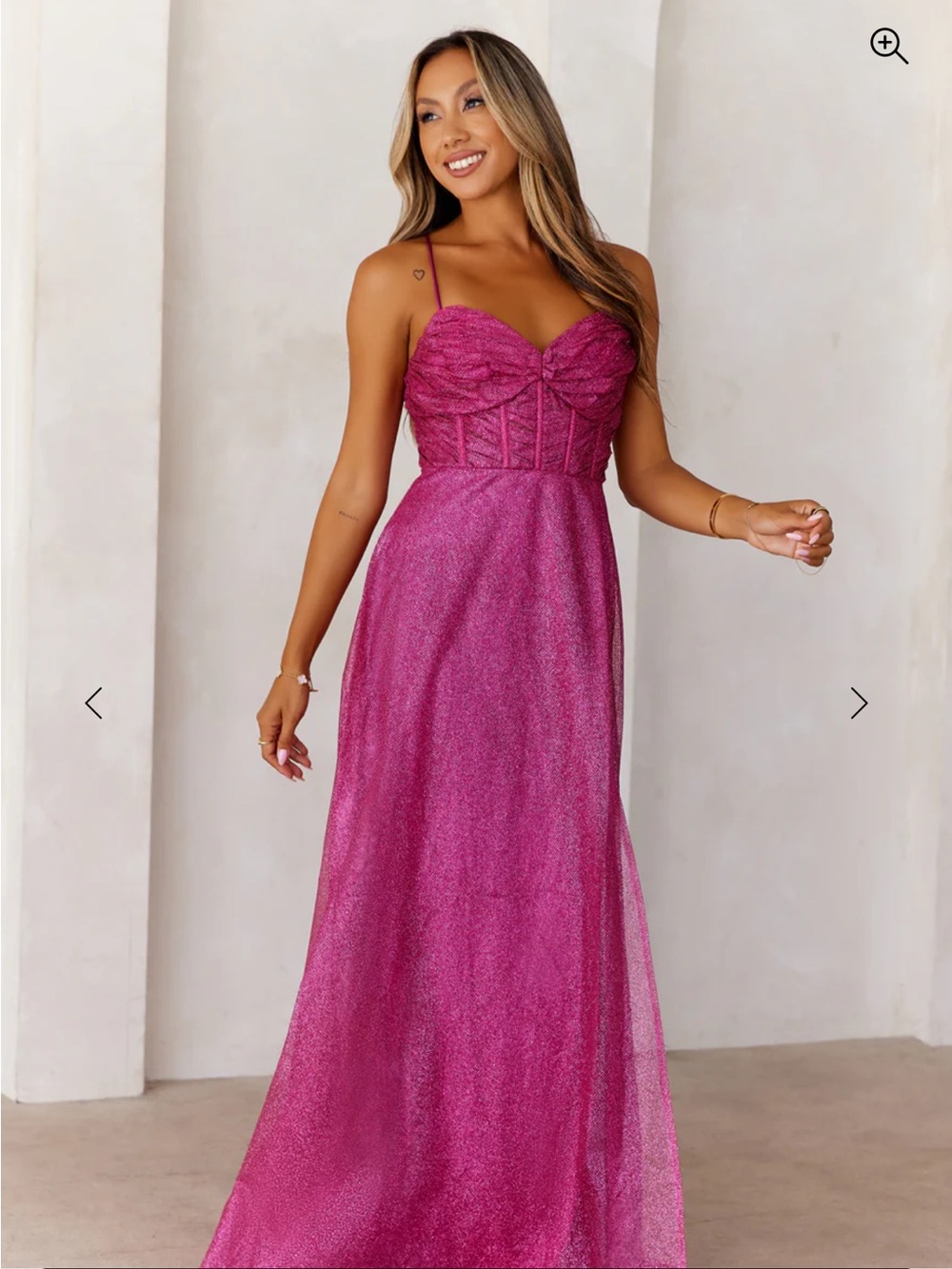Hello Molly Glitter Goddess Maxi Dress - Pink